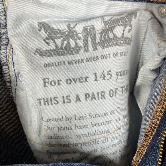 Levi’s 505 regular fit straight leg 34x30 dark wash - Picture 6 of 11